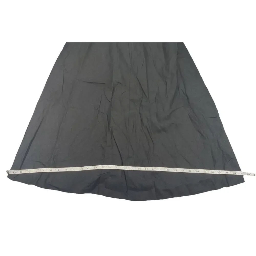 Talbots Petites Women’s Black ALine Midi Skirt Size 6P Linen Blend Made In Italy - Picture 5 of 9